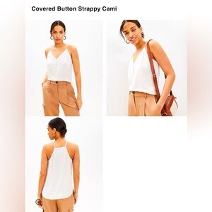 LOFT covered button strappy cami. Size Small. WORN ONCE